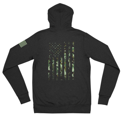 American Flag Camo lightweight zip hoodie
