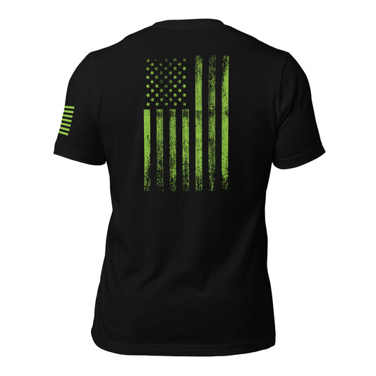 American Flag Grunge Green T-Shirt