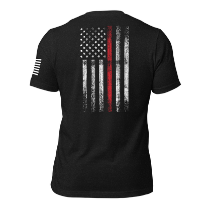 Thin Red Line Distressed US Flag T-Shirt