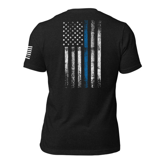 Thin Blue Line Distressed US Flag T-Shirt